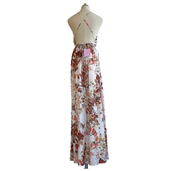 NWT Hello Molly Mermaid Hotel Maxi Dress sz Small Floral Print Strappy Backless - Picture 9 of 15